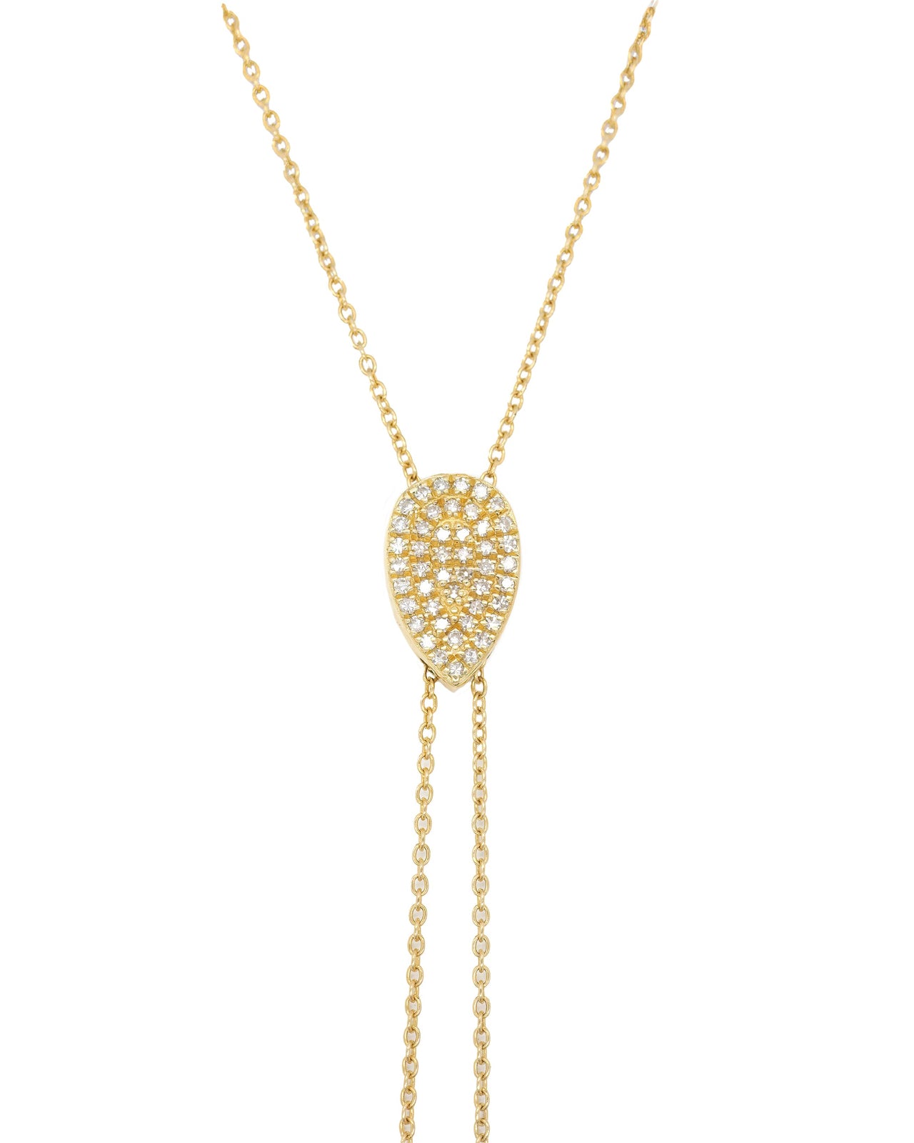 14k Yellow Gold Diamond Lariat Necklace