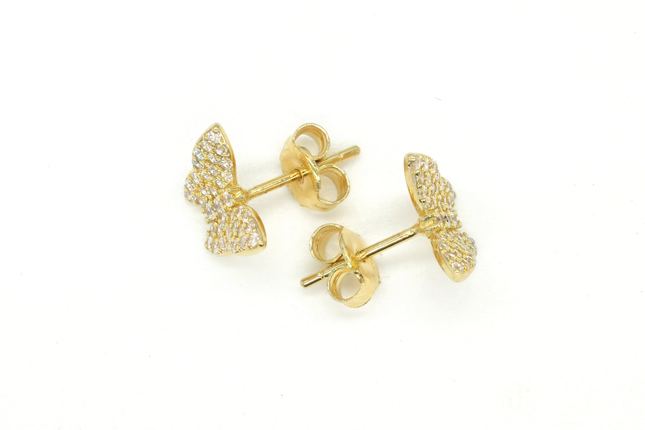 14k Gold Plated Pavè Butterfly Earrings