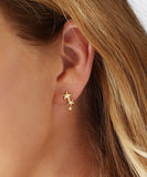 14k Yellow Gold Diamond Star Crawler Earrings
