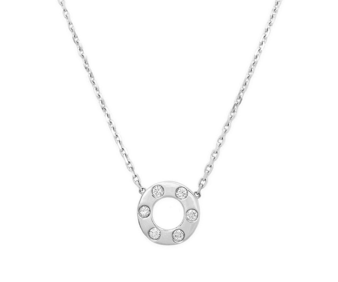 14k White Gold Diamond Eternity Necklace