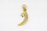 Gold Pave Small Star/Moon Charm