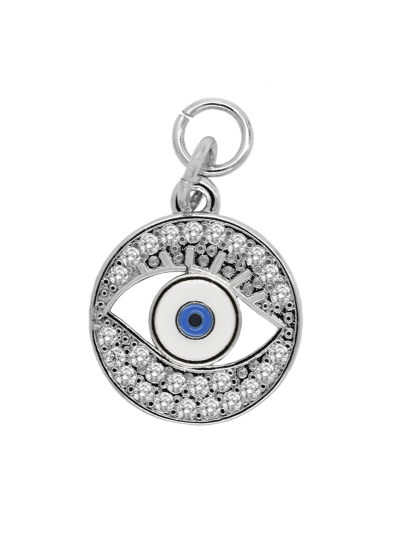Silver Pave Protective Eye Charm