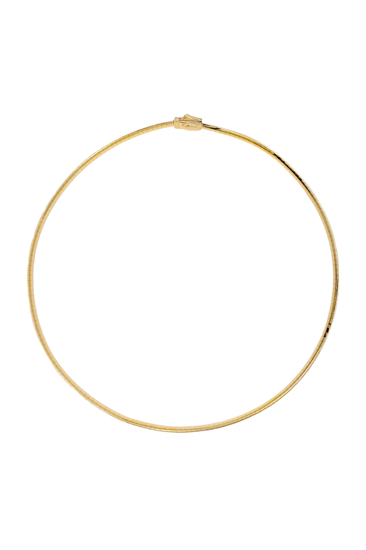 14k Yellow and White Gold Reversible Omega Charm Necklace