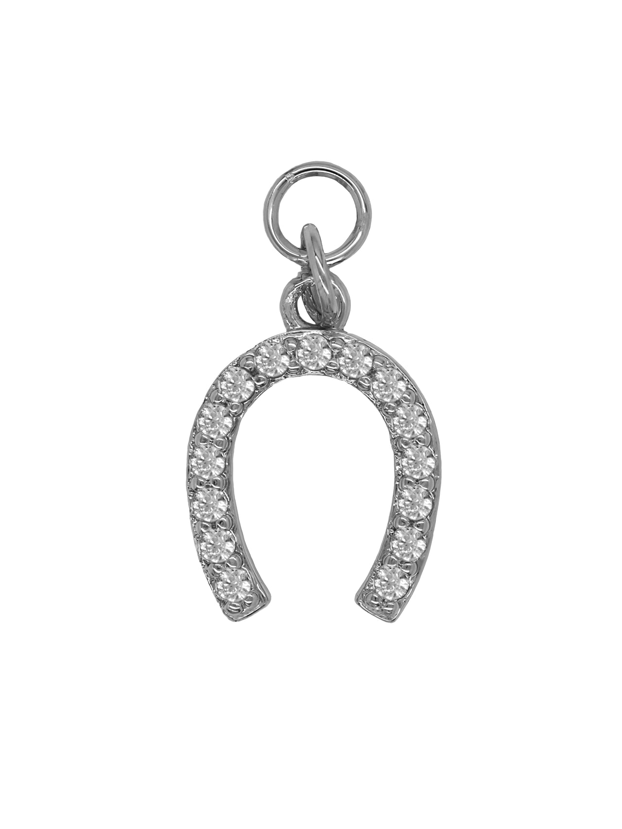 Silver Pave Horseshoe Charm