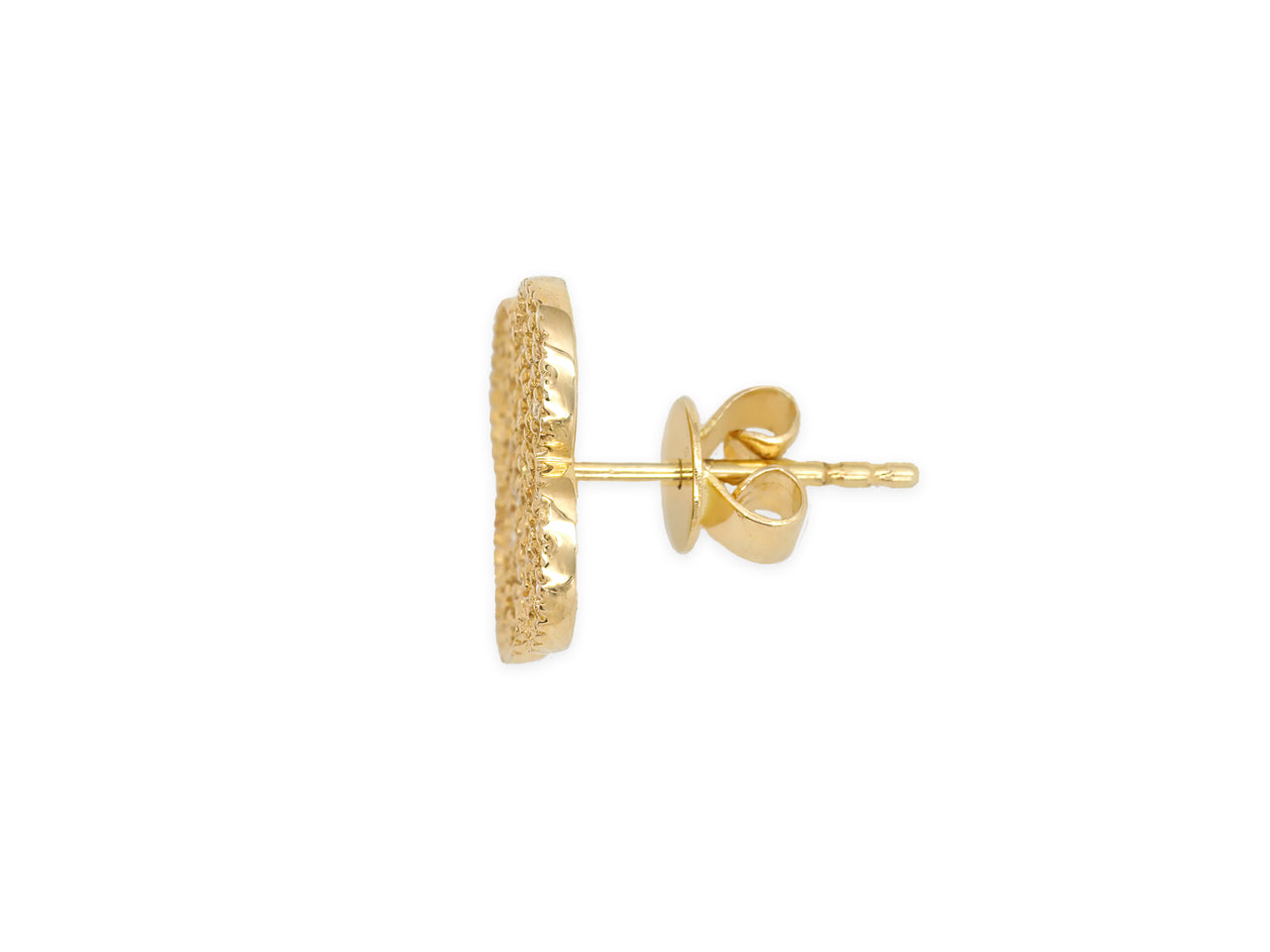 14k Yellow Gold Diamond Clover Earrings