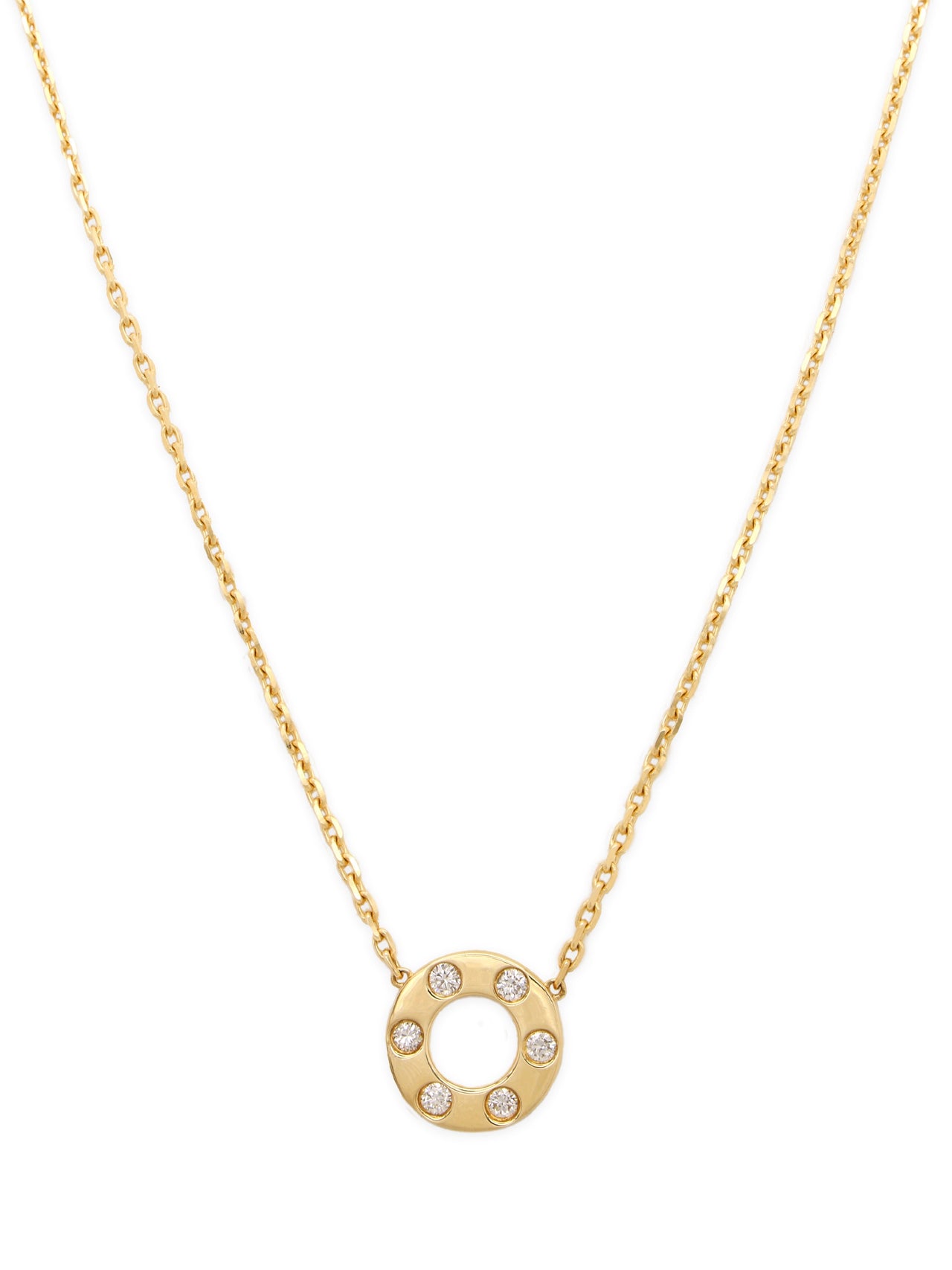 14k Yellow Gold Diamond Eternity Necklace