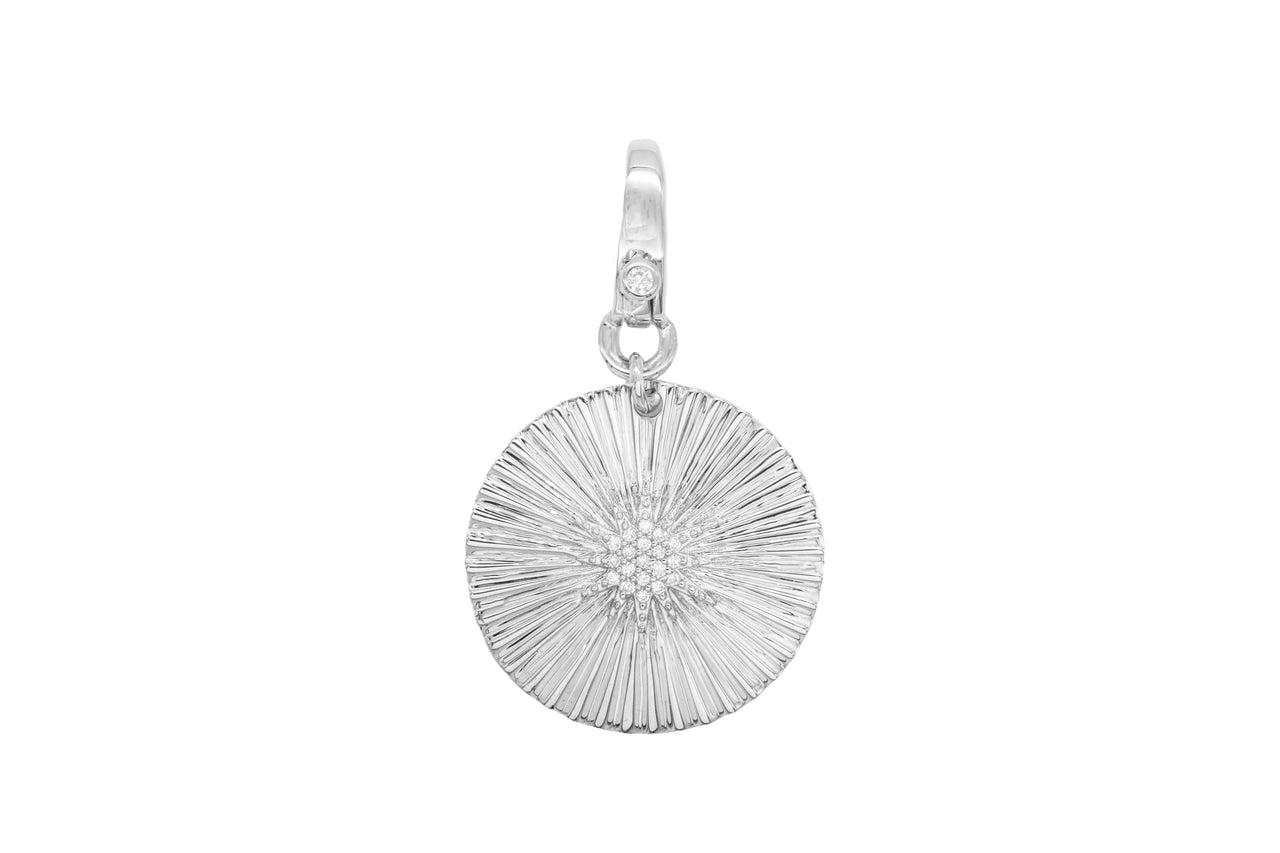 14k White Gold Diamond Star Lobster Clasp Charm