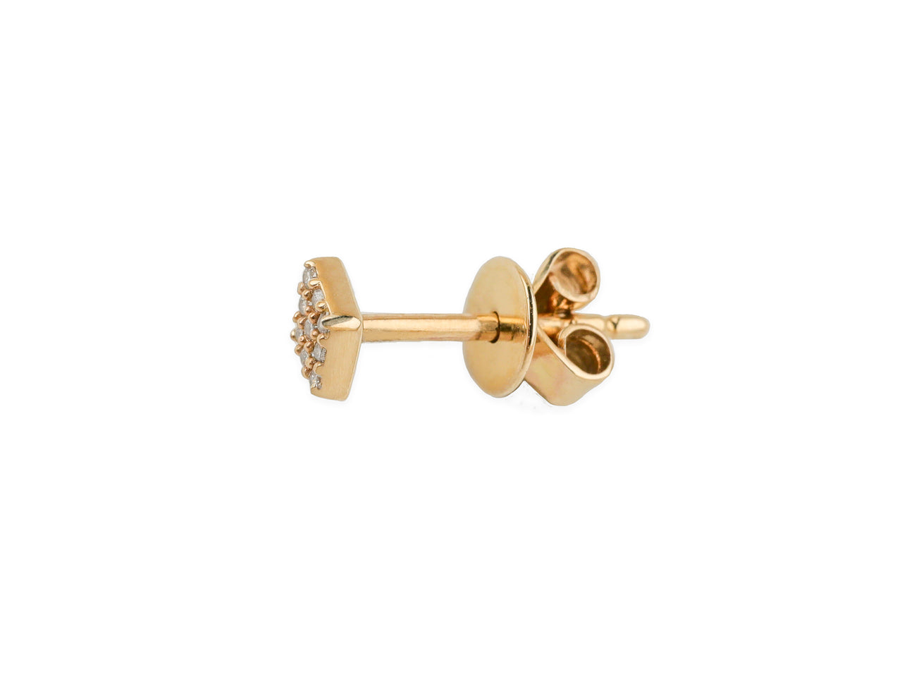 14k Yellow Gold Diamond Kite Stud Earrings