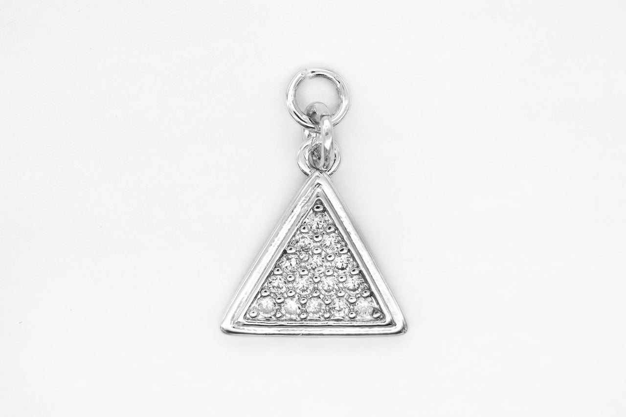 Silver Pave Small Triangle Charm