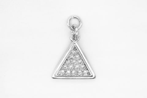 Silver Pave Small Triangle Charm