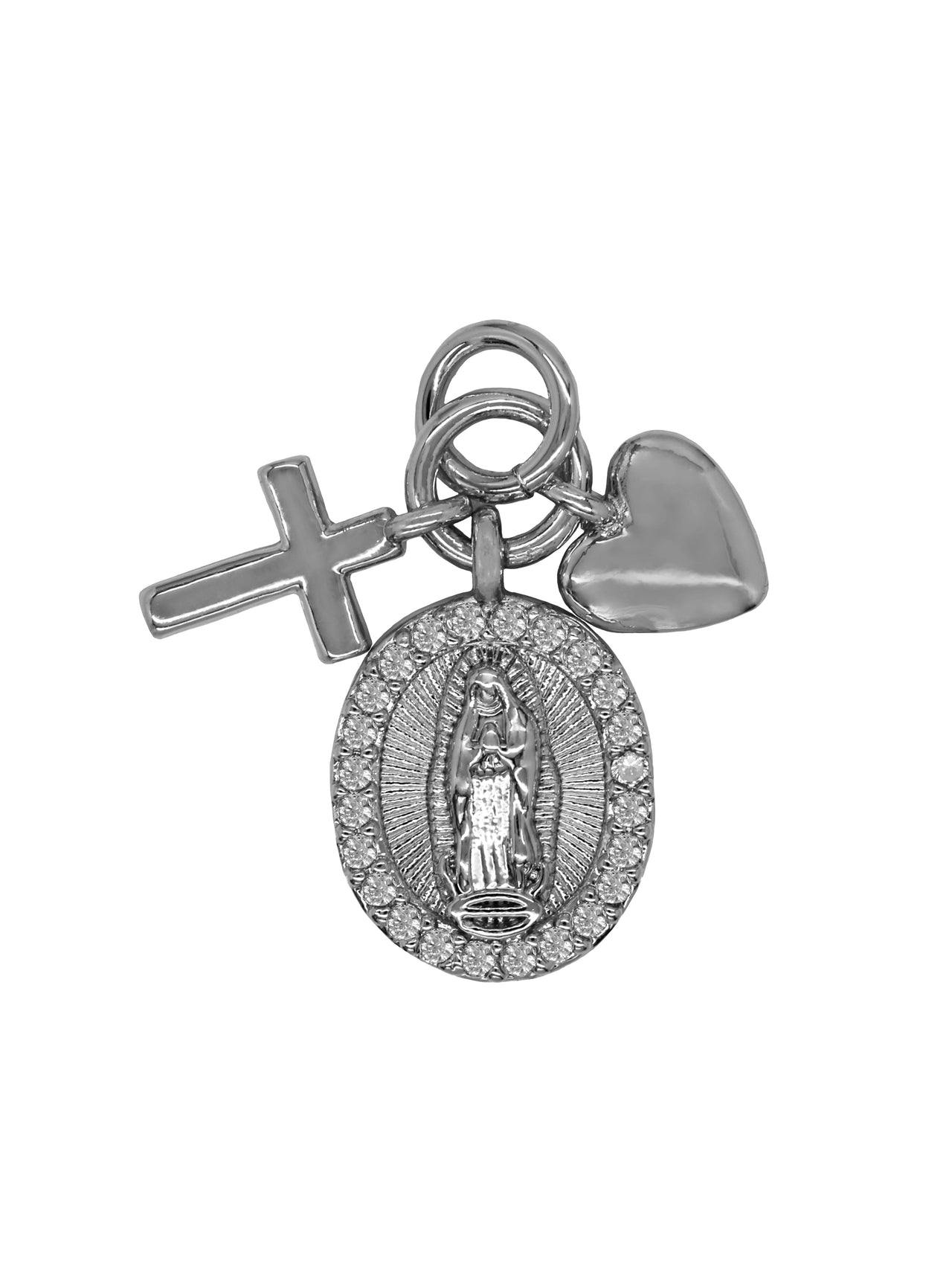 Silver Holy Cross Trio Charm