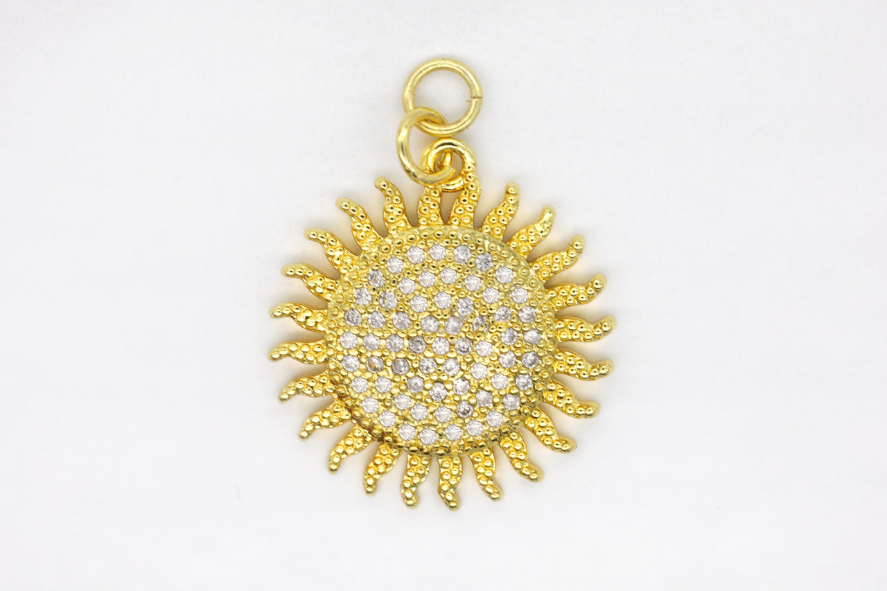 Gold Pave Sun Charm