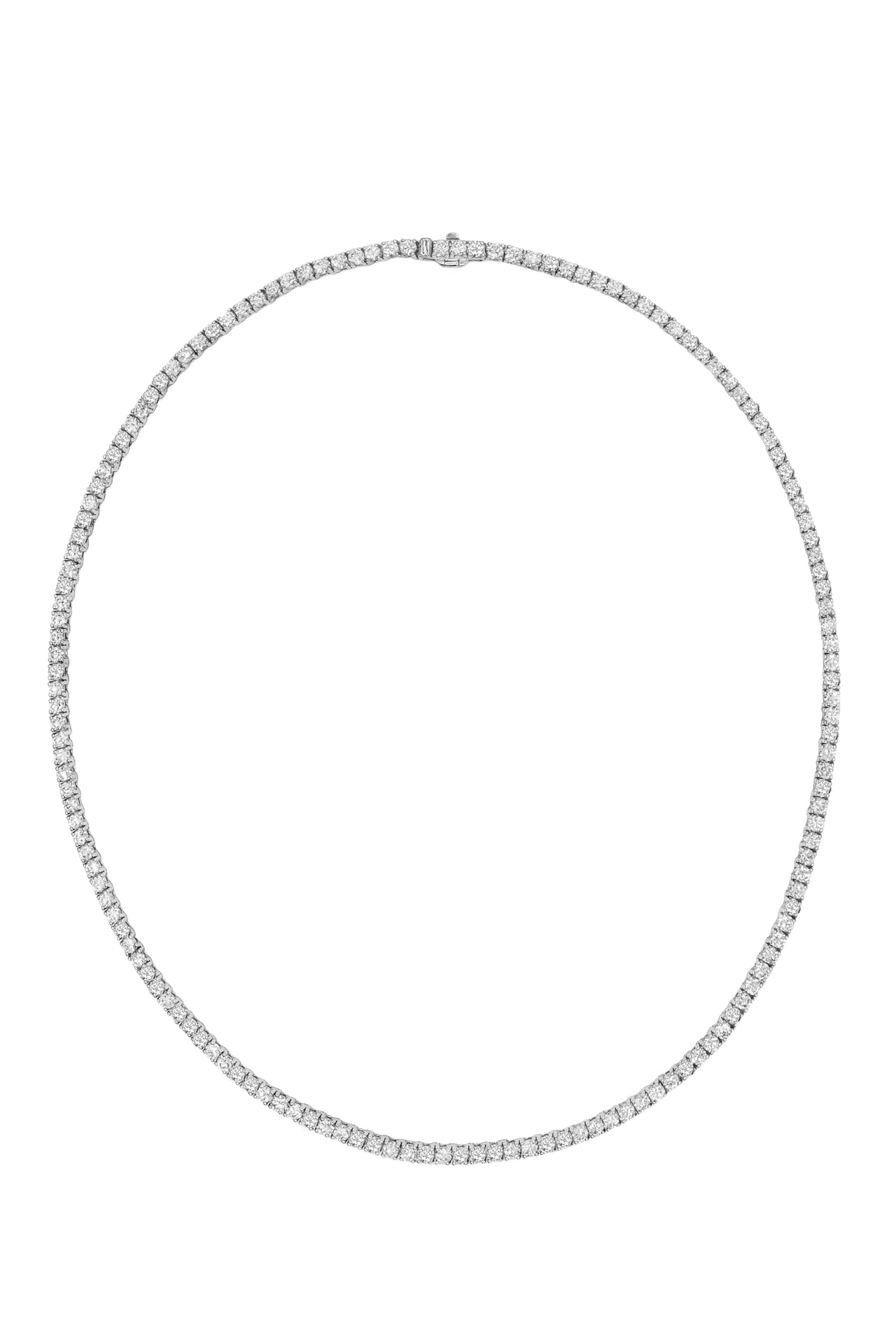 14k Extra Large 4 Prong White Gold Diamond Tennis Necklace