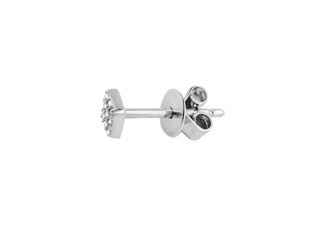 14k White Gold Diamond Kite Stud Earrings