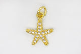 Gold Pave Small Starfish Charm