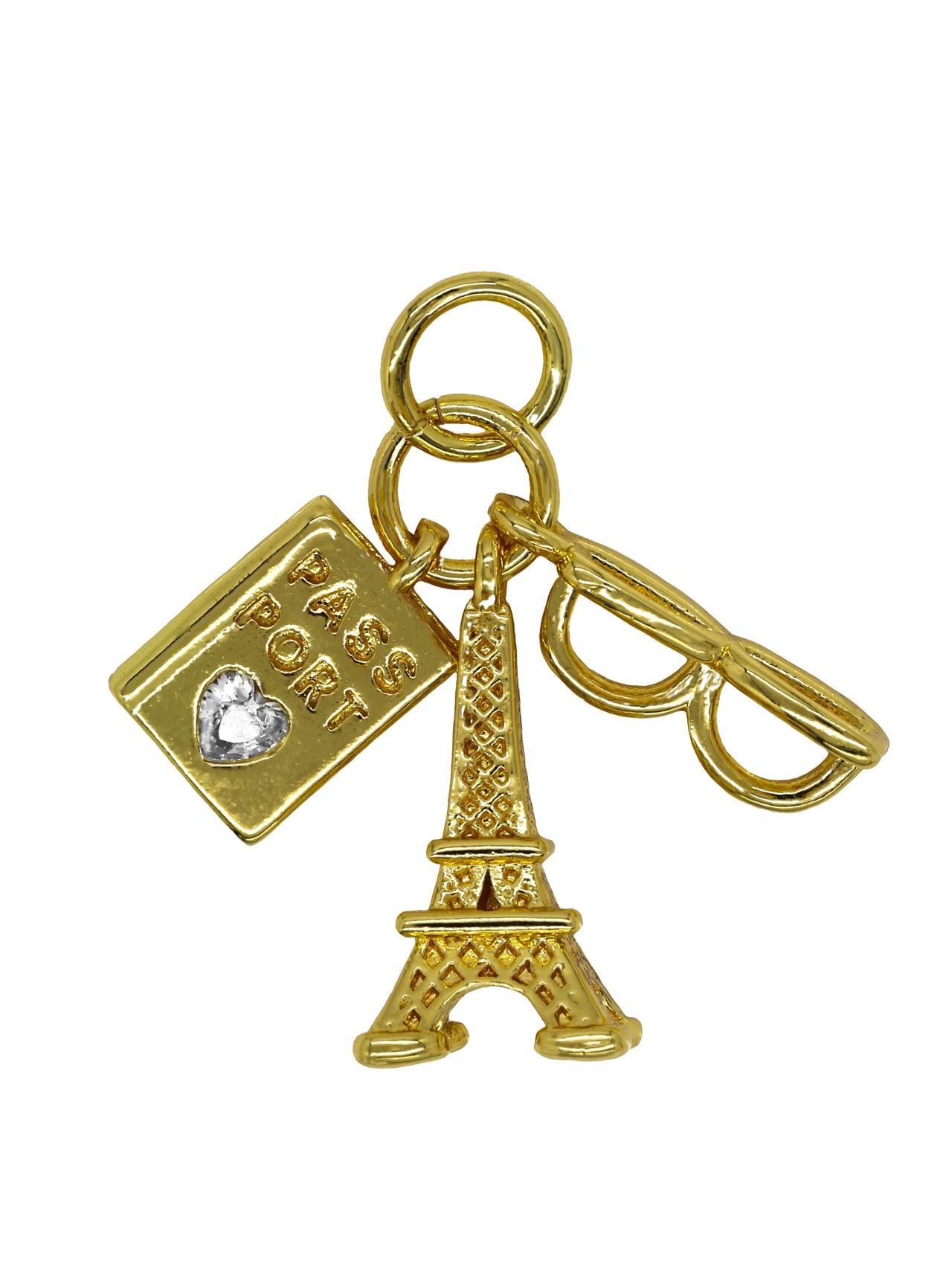 Gold Paris Trio Charm