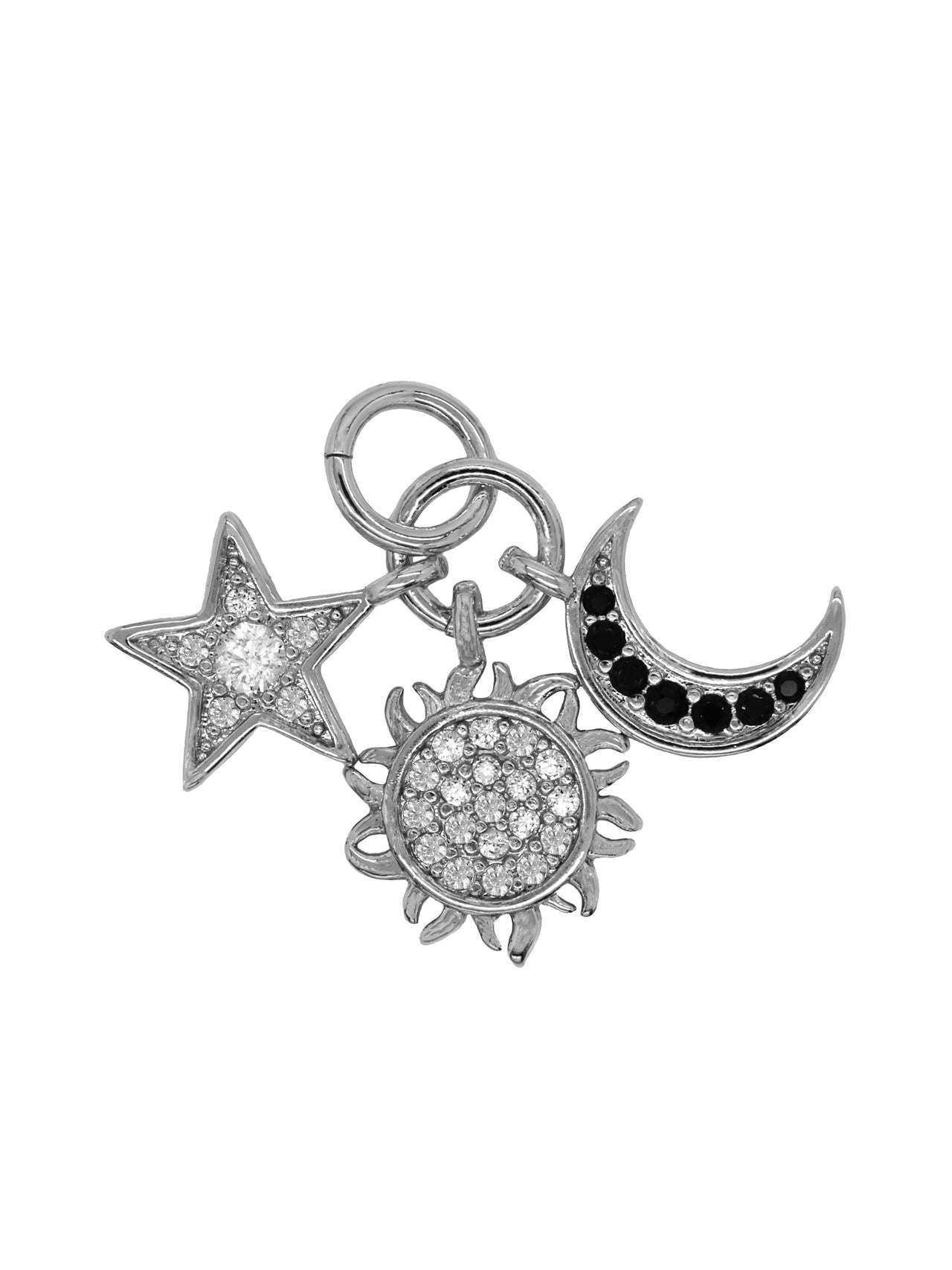 Silver Sun & Moon Trio Charm