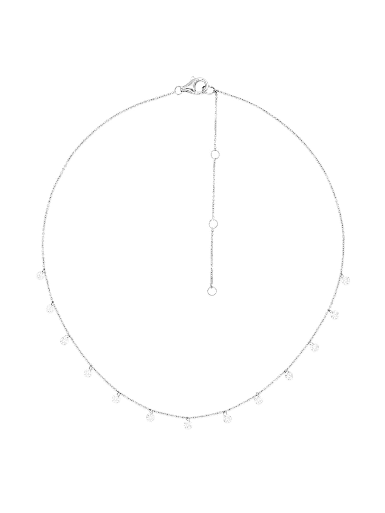 14k White Gold Drill Diamond Necklace