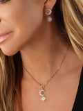 14k Yellow Gold Diamond Celestial Moon and Star Charm Necklace