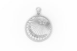 Silver Pave Star/Moon Coin Charm