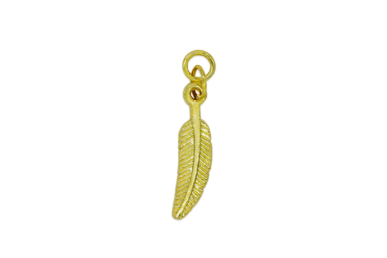 Gold Feather Charm