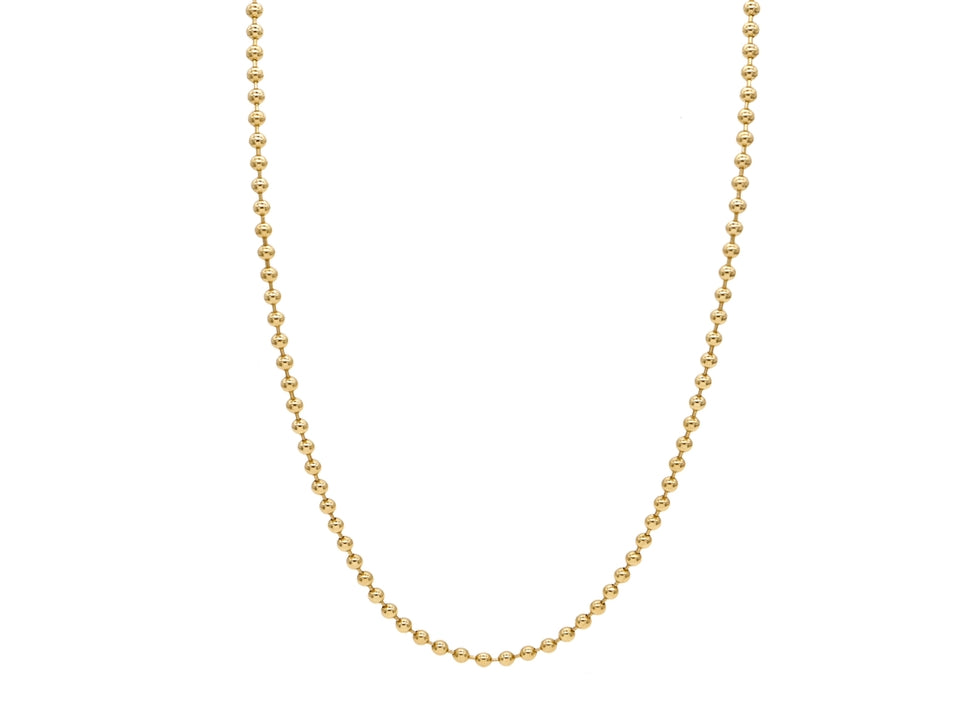 14k Yellow Gold Ball Chain Necklace