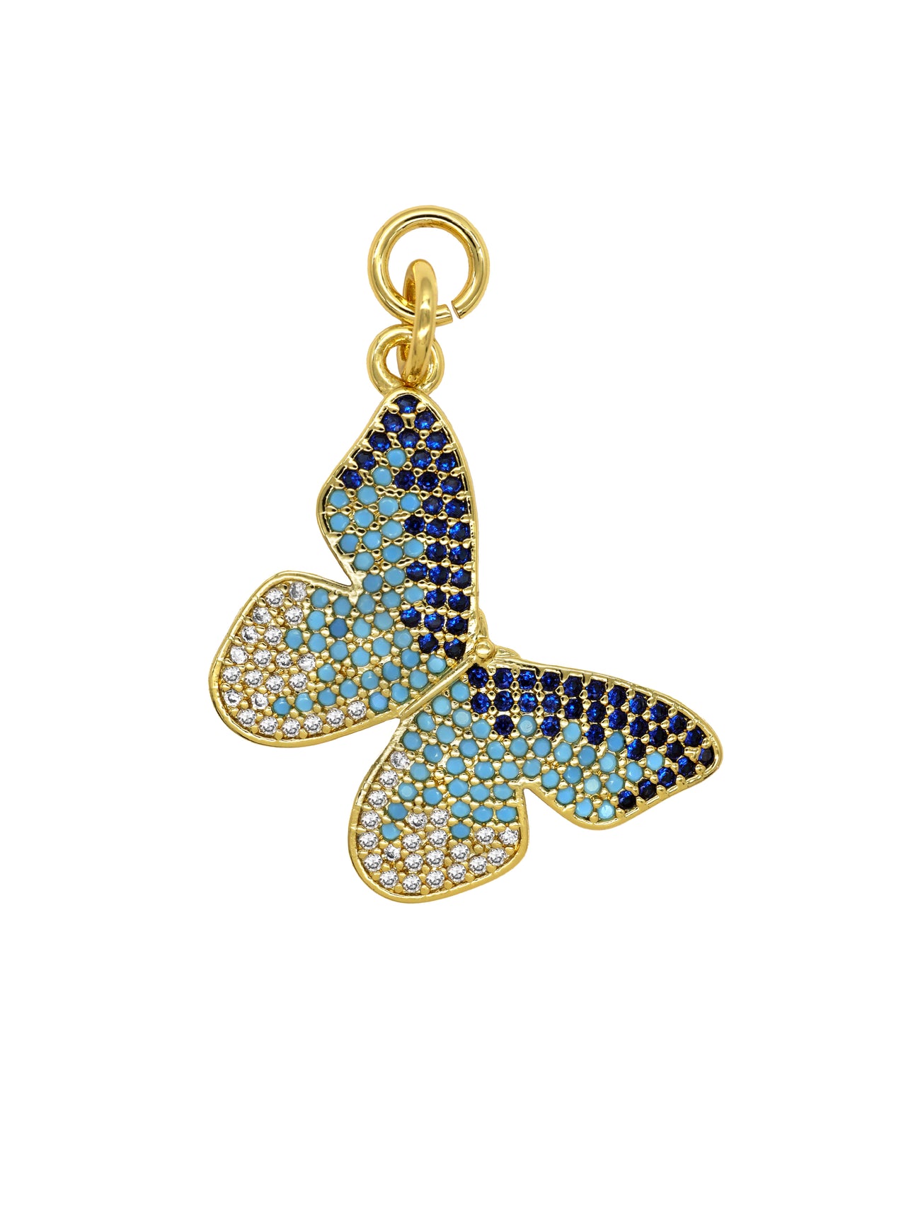 Gold Large Multicolor Butterfly Charm