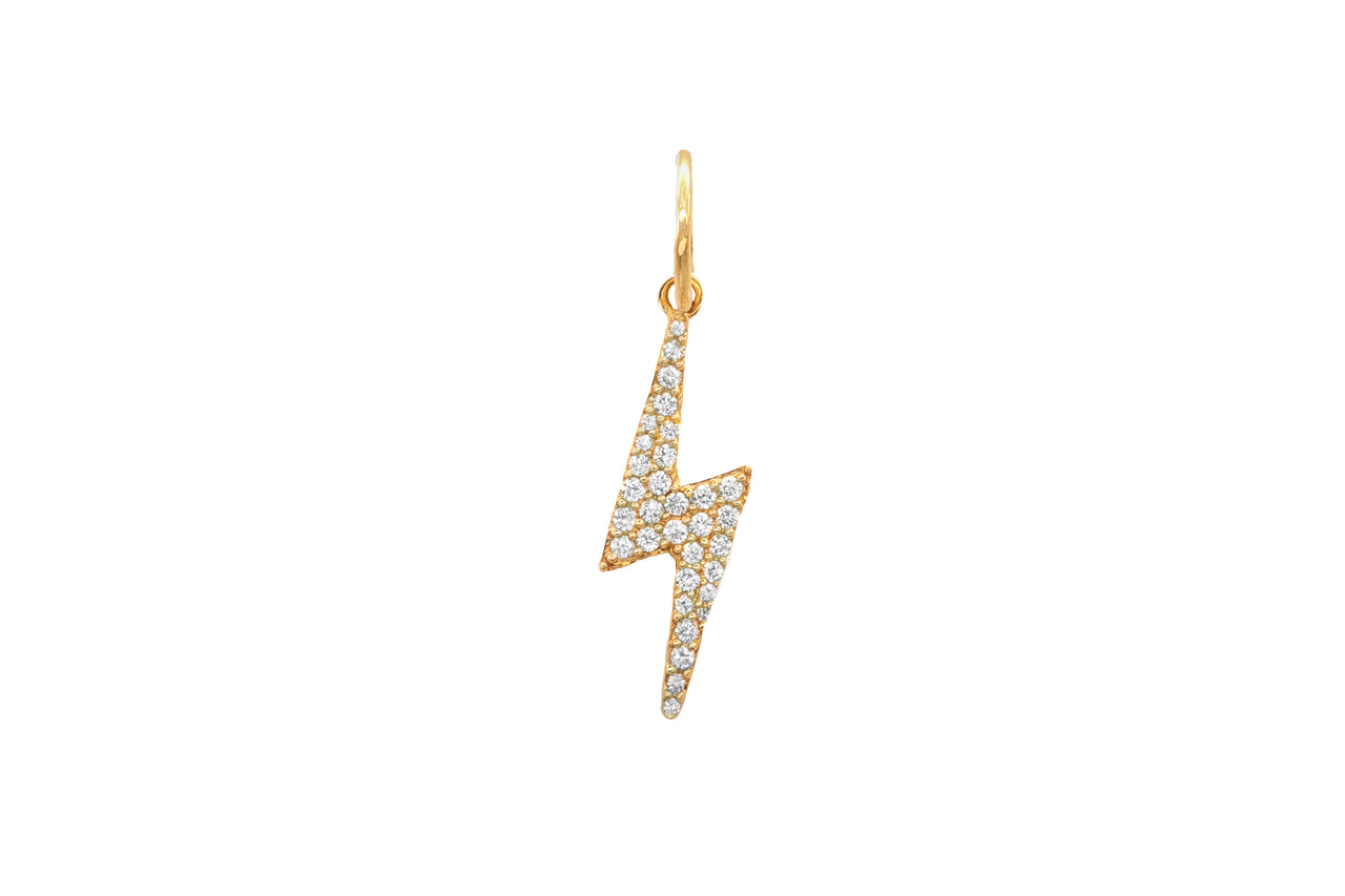 14k Yellow Gold Diamond Reversible Lightning Bolt Charm