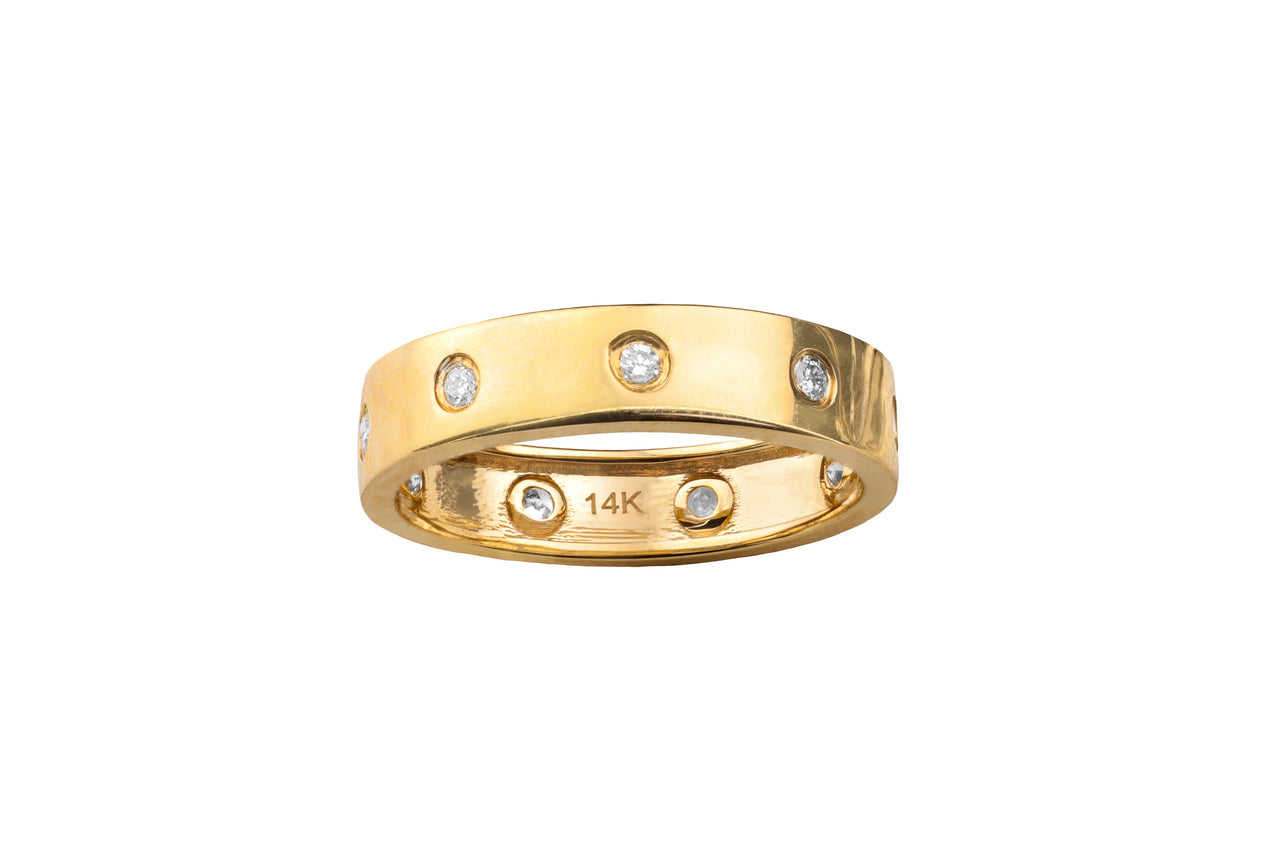 14k Yellow Gold Diamond Band Ring