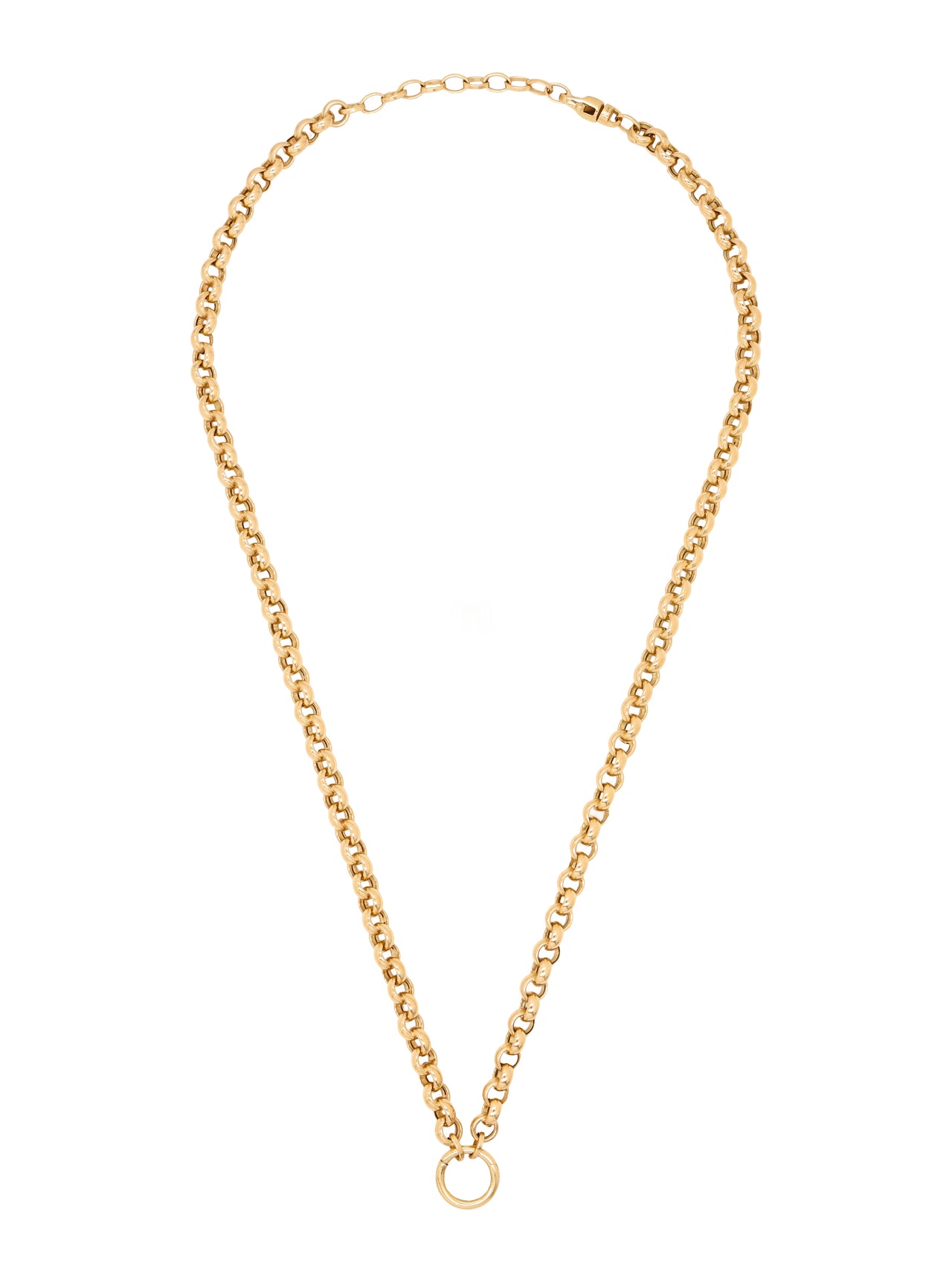 14k Yellow Gold Rolo Charm Chain Necklace