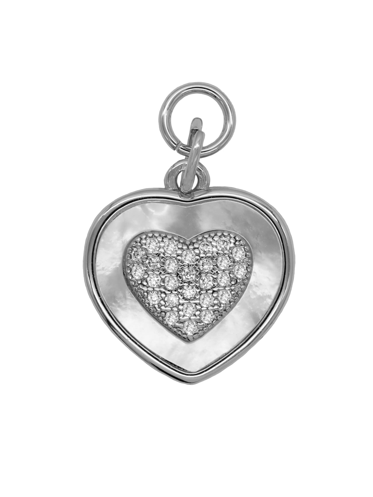 Silver Mother of Pearl Heart Charm