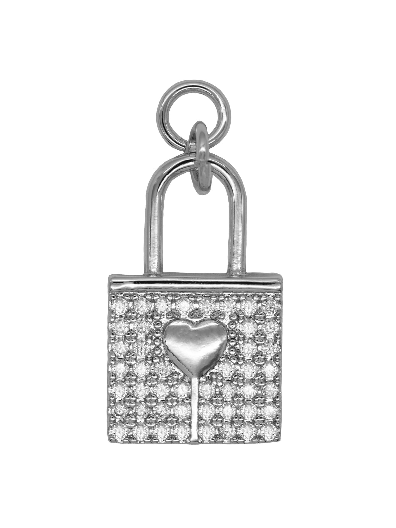 Silver Large Lock Charm