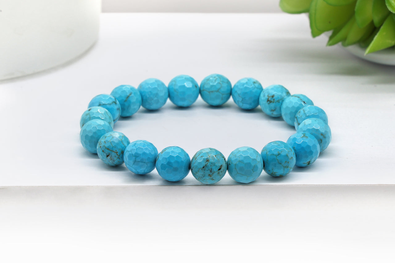Blue Turquoise Faceted 10mm