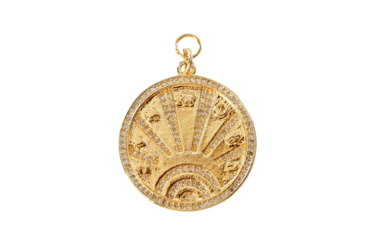 Gold Large Lucky Coin Charm