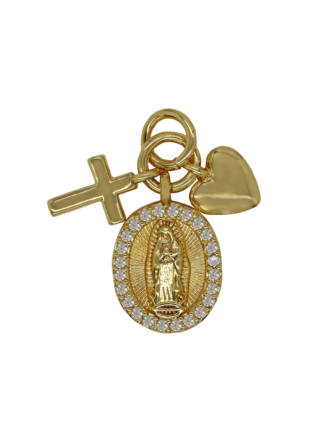 Gold Holy Cross Trio Charm