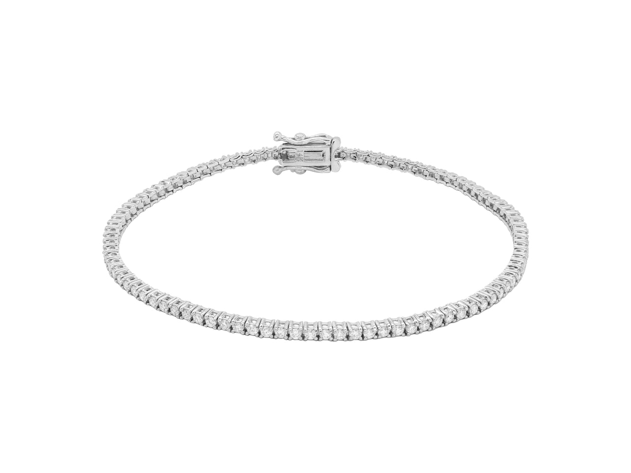 14k Small White Gold Diamond Tennis Bracelet