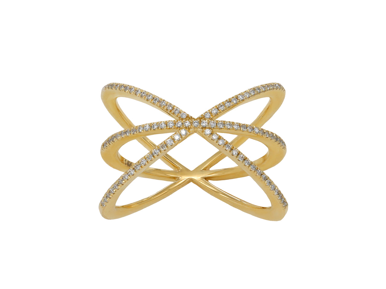 14k Yellow Gold Diamond Orbit Ring