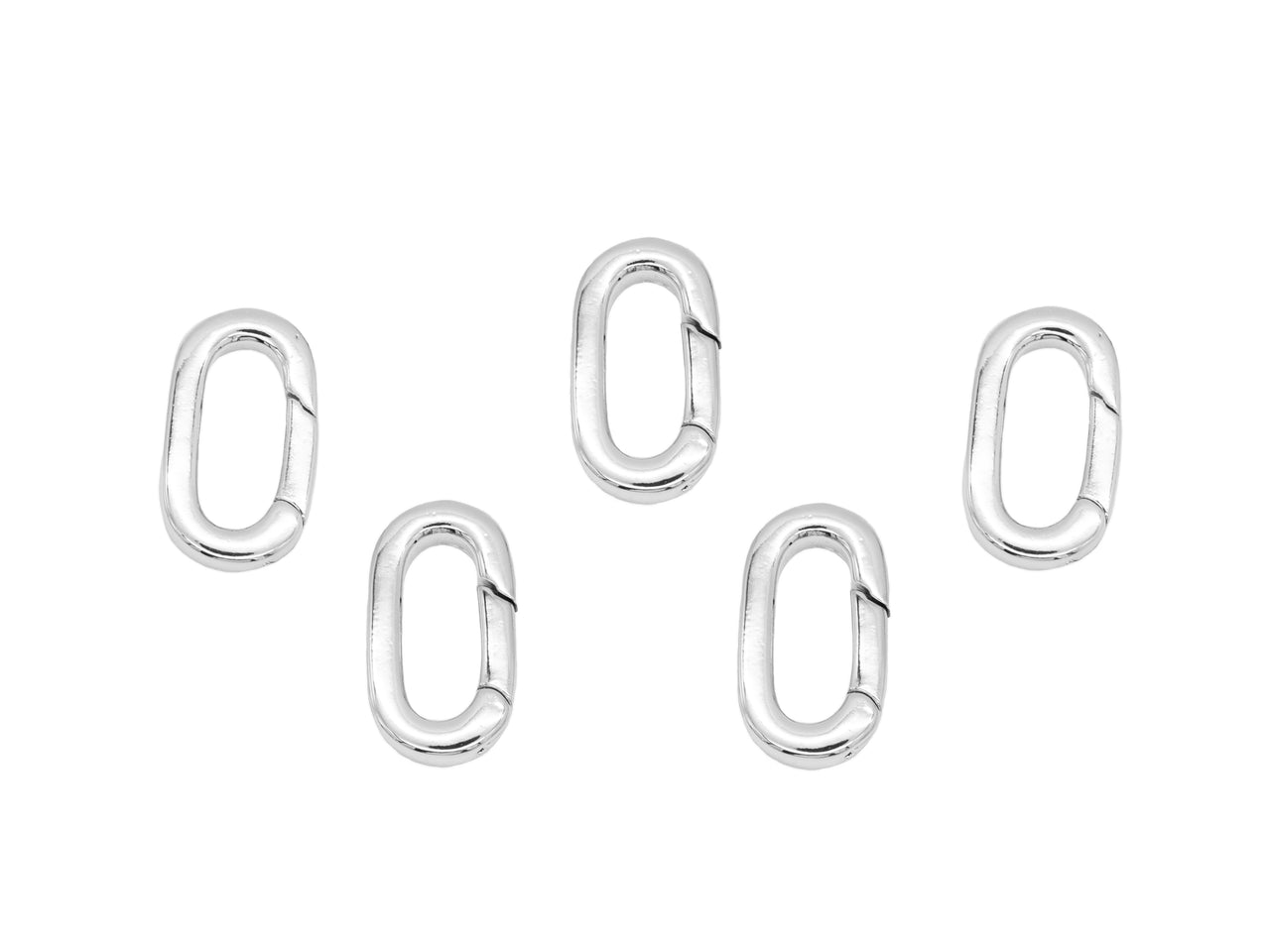 5 Silver Charm Clips