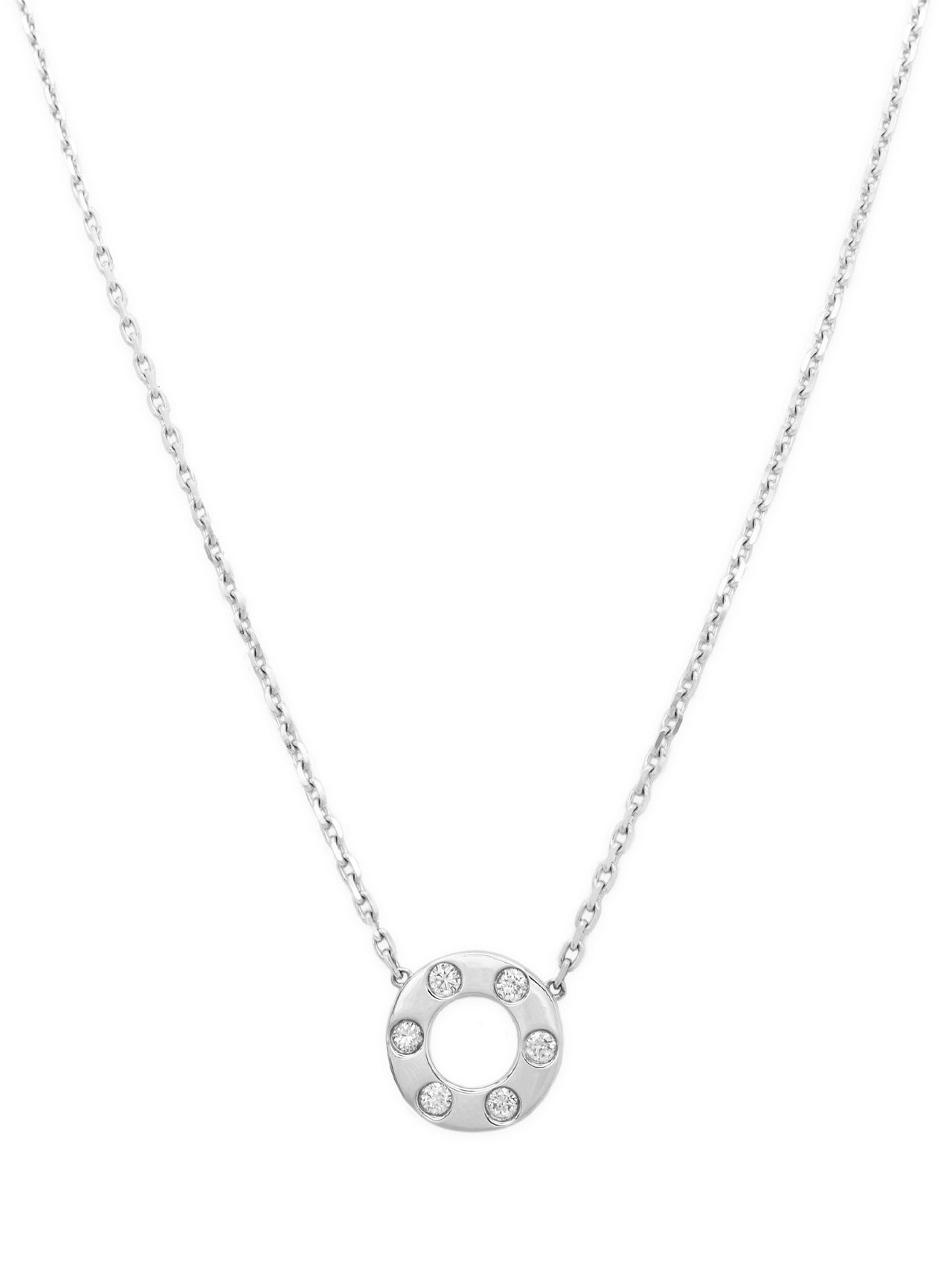 14k White Gold Diamond Eternity Necklace