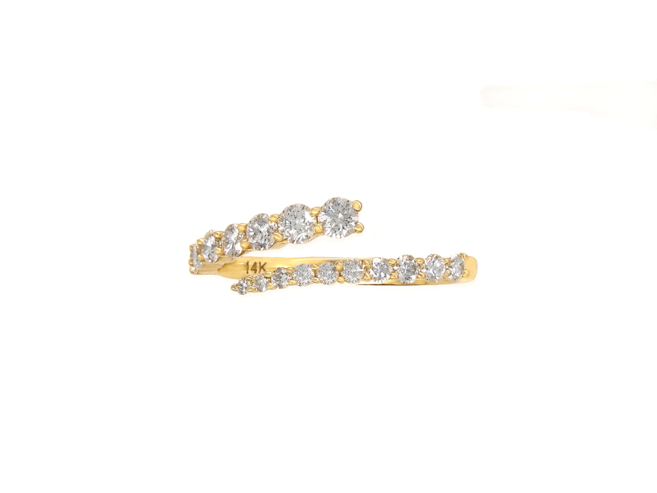 14k Yellow Gold Diamond Open Wrap Ring