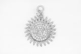Silver Pave Sun Charm