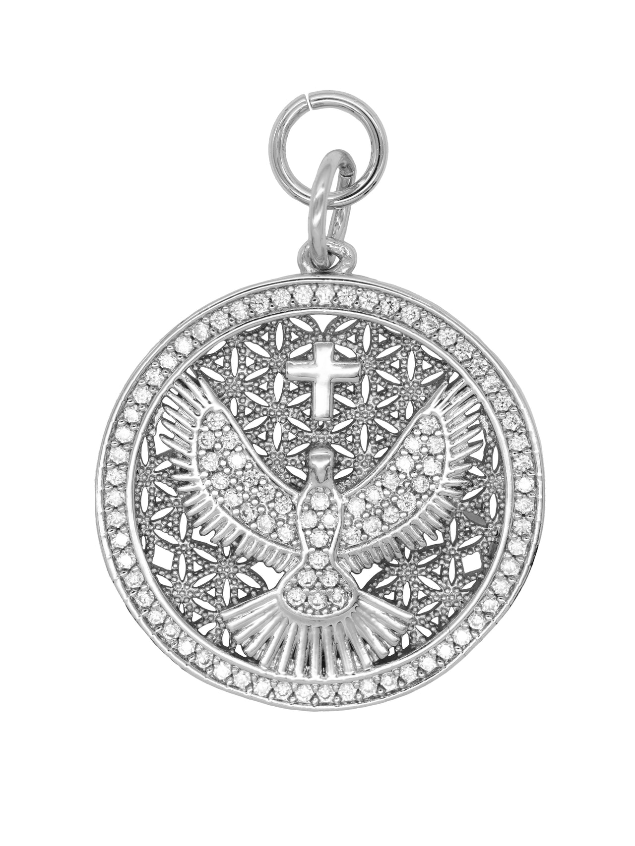 Silver Large Dove Coin Charm