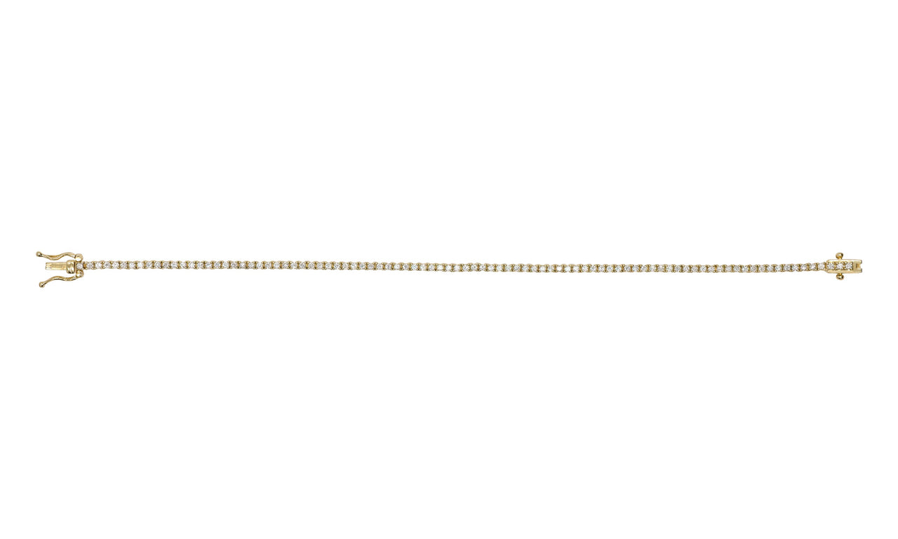 14k Small Yellow Gold Diamond Tennis Bracelet