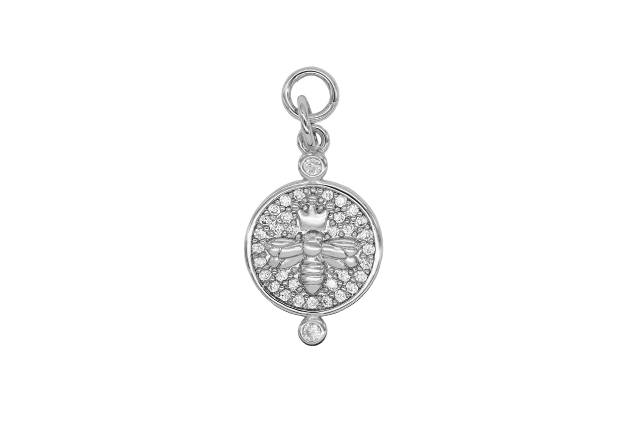 Silver Pave Bumblebee Charm