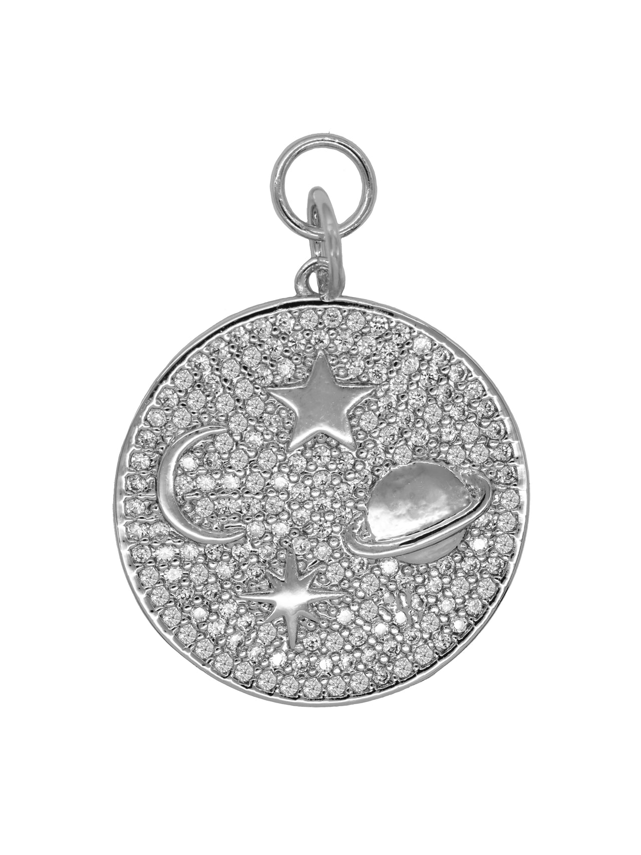 Silver Solar System Charm