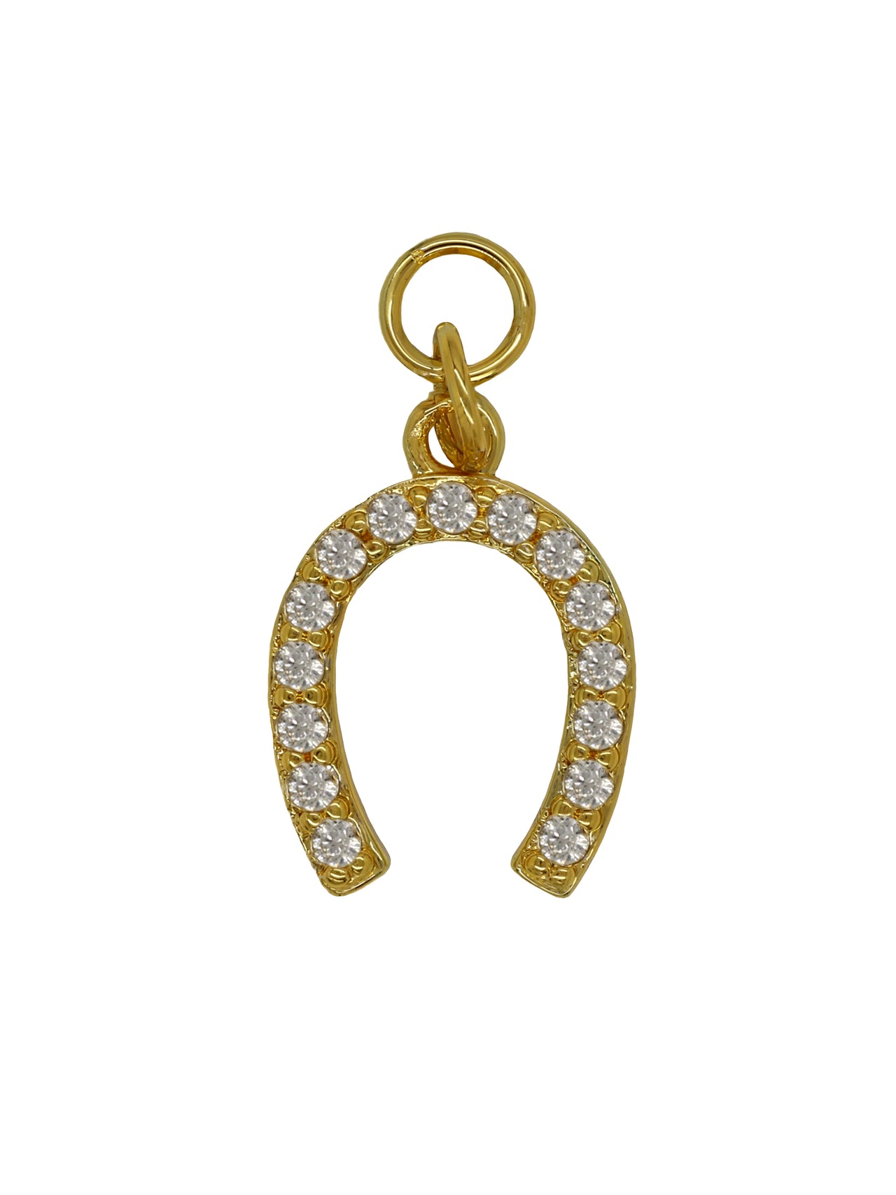 Gold Pave Horseshoe Charm