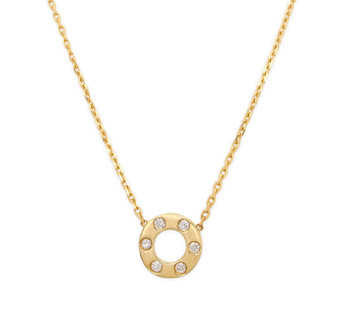 14k Yellow Gold Diamond Eternity Necklace