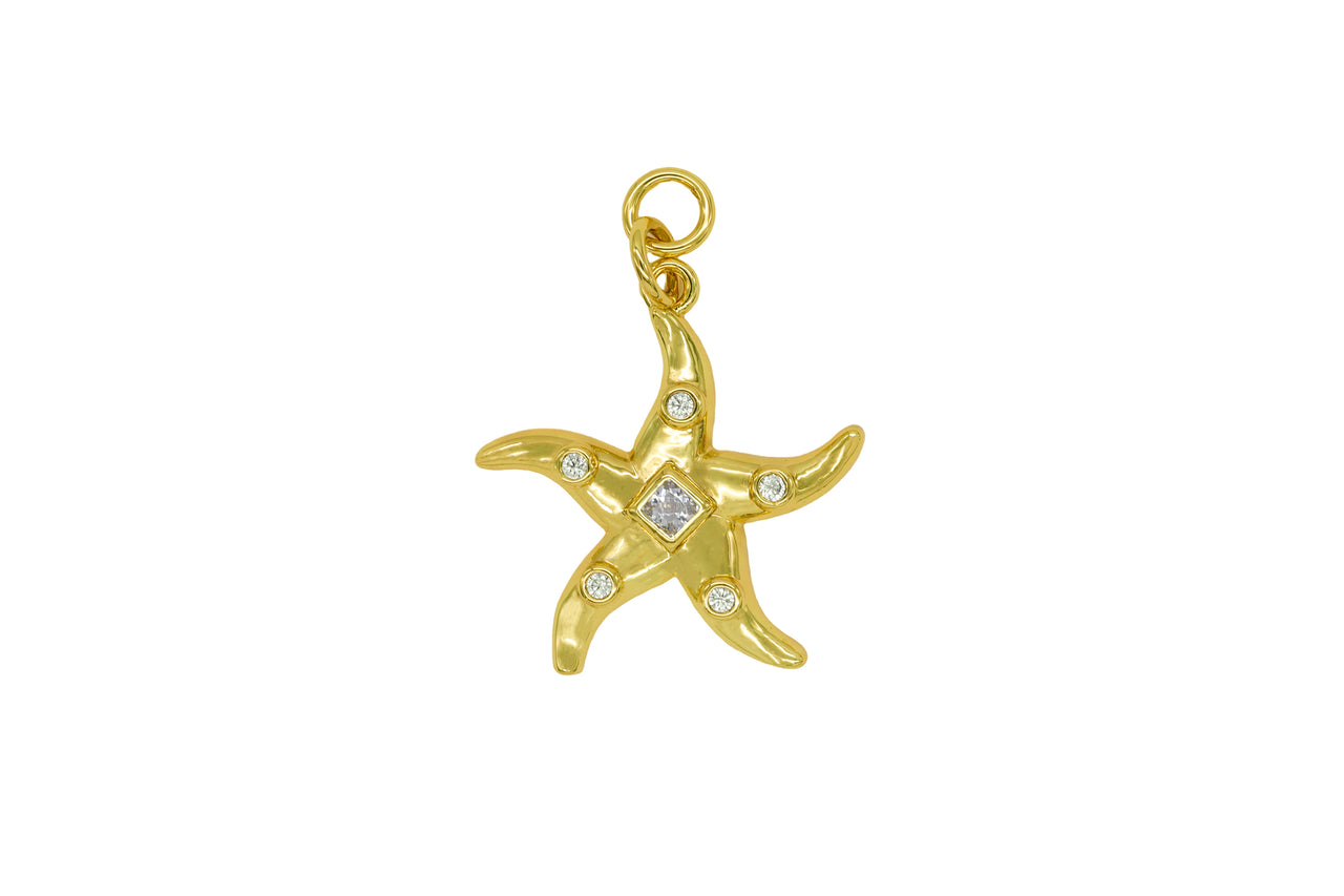 Gold Large Pave Starfish Charm