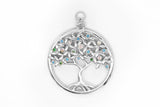 Silver Multicolor Pave Tree of Life Charm