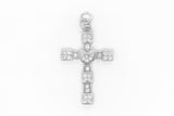 Silver Pave Large Cross/Heart Cross Charm